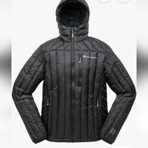 Big Agnes Men SZ Large Black Hooded Puffer Shovelhead Jacket